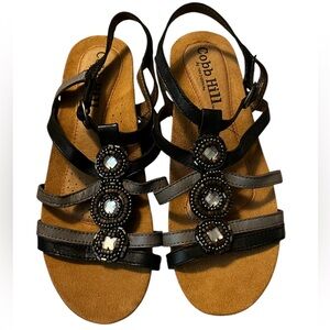 Cobb Hill by New Balance ~ Sandals ~ Size 7 ~ Black w/ Silver Embellishment